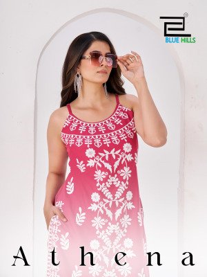 Blue Hills Athena Reyon Kurati Catalogue Pcs Wholesale Rate  kurtis catalogs