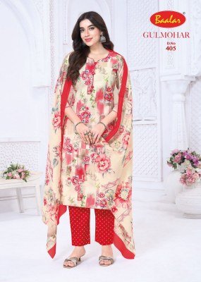Baalar Gulmohar Vol. 4 Heavy Lawn Cotton Kurti Pant with Dupatta wholesale catalogs