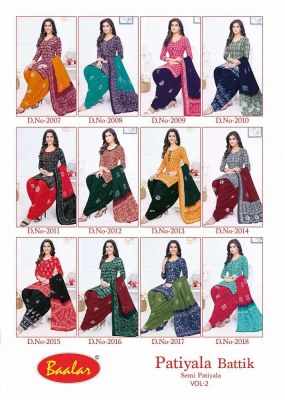 Baalar presents Battik Patiyala Special Vol 2 cotton Dress Material catalogue wholesaler in Surat  salwar kameez catalogs