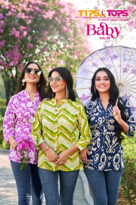 Baby vol 03 by Tips tops heavy reyon printed fancy short tops catalogue at low rate 