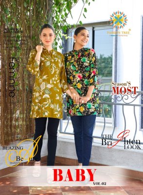 Baby vol 2 by Passion Tree Heavy Reyon Fabric Fancy Tunic top catalogue at affordable rate wholesale catalogs