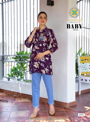 Baby vol 2 by Passion Tree Heavy Reyon Fabric Fancy Tunic top catalogue at affordable rate western wear catalogs