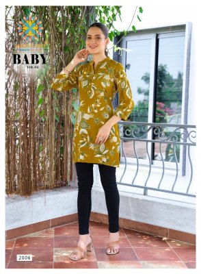 Baby vol 2 by Passion Tree Heavy Reyon Fabric Fancy Tunic top catalogue at affordable rate western wear catalogs