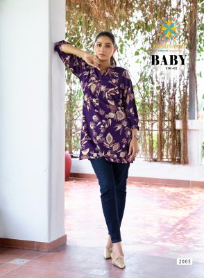 Baby vol 2 by Passion Tree Heavy Reyon Fabric Fancy Tunic top catalogue at affordable rate western wear catalogs