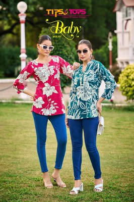 Baby vol 7 by Tips and tops Heavy Reyon Printed western top collection with low rate wholesale catalogs
