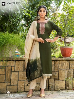 Bahaar by Kadlee pure muslin thread work kurti pant and dupatta catalogue at affordable rate readymade suit catalogs