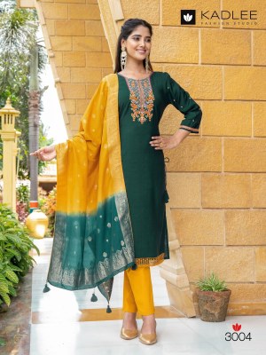 Bahaar by Kadlee pure muslin thread work kurti pant and dupatta catalogue at affordable rate readymade suit catalogs