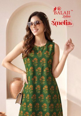 Balaji Amelia Vol. 1 Pure Cotton Printed Sleeveless Long Co-Ord Set 