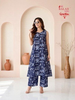 Balaji Amelia Vol. 1 Pure Cotton Printed Sleeveless Long Co-Ord Set co ord set catalogs