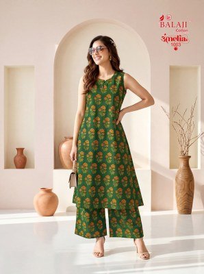 Balaji Amelia Vol. 1 Pure Cotton Printed Sleeveless Long Co-Ord Set co ord set catalogs