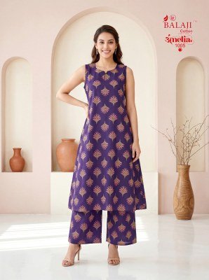 Balaji Amelia Vol. 1 Pure Cotton Printed Sleeveless Long Co-Ord Set co ord set catalogs