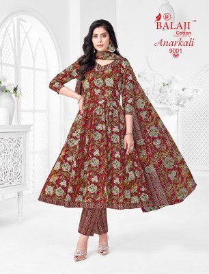 Balaji Cotton Anarkali Vol-9 Readymade Cotton Anarkali Kurti Pant Set fancy Anarkali suit catalogs
