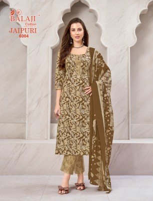 Balaji Cotton Jaipuri Vol 6 Cotton Kurti Pant Dupatta Set readymade suit catalogs