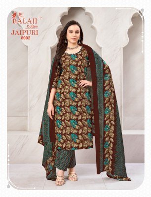 Balaji Cotton Jaipuri Vol 6 Cotton Kurti Pant Dupatta Set readymade suit catalogs