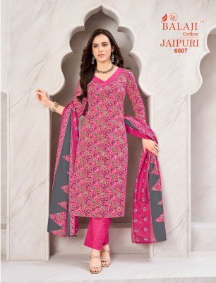 Balaji Cotton Jaipuri Vol 6 Cotton Kurti Pant Dupatta Set readymade suit catalogs