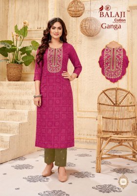 Balaji Ganga Vol. 1 Heavy Cotton Printed Straight Kurti 