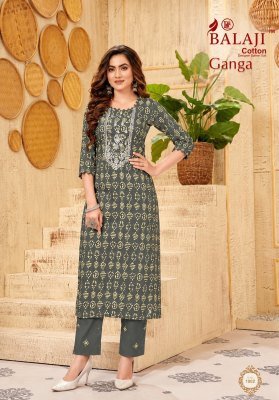 Balaji Ganga Vol. 1 Heavy Cotton Printed Straight Kurti kurtis catalogs