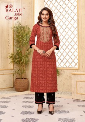 Balaji Ganga Vol. 1 Heavy Cotton Printed Straight Kurti kurtis catalogs