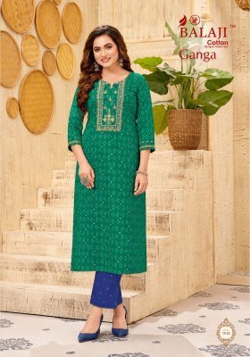 Balaji Ganga Vol. 1 Heavy Cotton Printed Straight Kurti kurtis catalogs