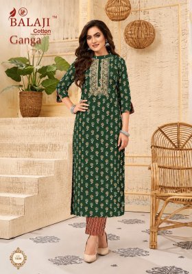 Balaji Ganga Vol. 1 Heavy Cotton Printed Straight Kurti kurtis catalogs