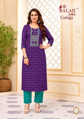 Balaji Ganga Vol. 1 Heavy Cotton Printed Straight Kurti kurtis catalogs