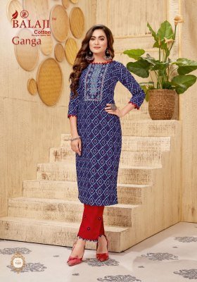 Balaji Ganga Vol. 1 Heavy Cotton Printed Straight Kurti kurtis catalogs