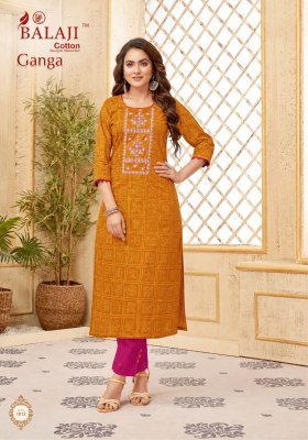 Balaji Ganga Vol. 1 Heavy Cotton Printed Straight Kurti kurtis catalogs