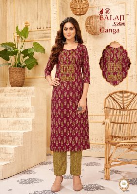 Balaji Ganga Vol. 1 Heavy Cotton Printed Straight Kurti kurtis catalogs