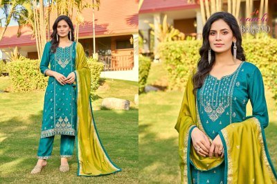 Baleno by Aanchi Vichitra silk 3 piece straight top bottom and dupatta at low rate  readymade suit catalogs