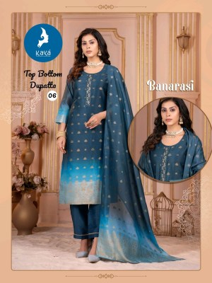 Banarasi by kaya Chanderi super quality kurti pant and dupatta catalogue at affordable rate  readymade suit catalogs