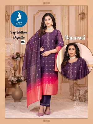 Banarasi by kaya Chanderi super quality kurti pant and dupatta catalogue at affordable rate  readymade suit catalogs