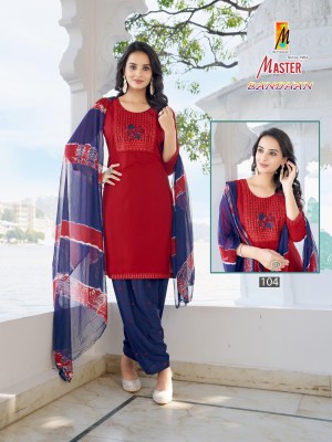 Bandhan by Master reyon neck Kurti Top wih bottom ready to wear suit collection readymade suit catalogs
