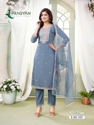 Bandhan vol 1 by Pragyan Roman silk Embroidered work readymade suit catalogue at affordable rate readymade suit catalogs