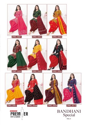 Bandhani Special Vol 5 by Premier Pure Cotton Bandhani printed readymade suit catalogue at low price readymade suit catalogs