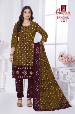 Bandhani vol 7 by Ganpati Pure Cotton Bandhani dress pant with chunri collection  kurti pant with dupatta Catalogs