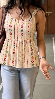 Bandhej Printed Soft Rayon Short Top with Back Belt kurtis catalogs