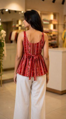 Bandhej Printed Soft Rayon Short Top with Back Belt kurtis catalogs
