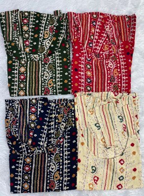 Bandhej Printed Soft Rayon Short Top with Back Belt kurtis catalogs
