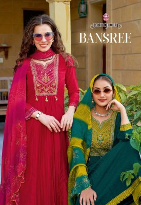 Bansree by Rangoon silk embroidered fancy anarkali suit catalogue at affordable rate Rangoon