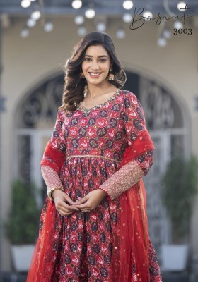 Basanti vol 03 present Designer embroidered with printed Gown Exclusive catalogue gown catalogs