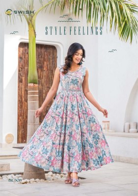 Be rich 5 by Swish fancy printed long flair gown catalogue at affordable rate kurtis catalogs