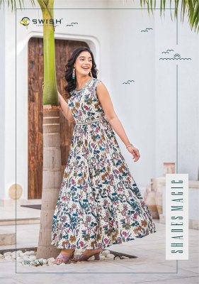 Be rich 5 by Swish fancy printed long flair gown catalogue at affordable rate kurtis catalogs