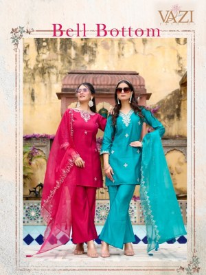 Bell Bottom by Vazi Creation Vertican fancy Cord Work short top with bottom and dupatta at affordable rate Amavi
