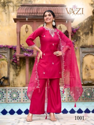 Bell Bottom by Vazi Creation Vertican fancy Cord Work short top with bottom and dupatta at affordable rate readymade suit catalogs