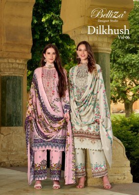 BelliZa Designer Studio DILKHUSH Vol-6 Pure Viscose Rayon Digital Print Dress Material wholesale catalogs