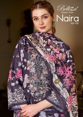 BelliZa Designer Studio NAIRA VOL-155 Pure Cotton Digital Print Dress Material  
