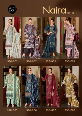 BelliZa Designer Studio NAIRA VOL-155 Pure Cotton Digital Print Dress Material  dress material catalogs