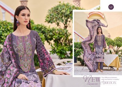 BelliZa Designer Studio Naira Vol 112 Unstitched Pure Cotton Suit Set with Exclusive Embroidery and Mal Mal Digital Dupatta Wholesale dress material catalogs
