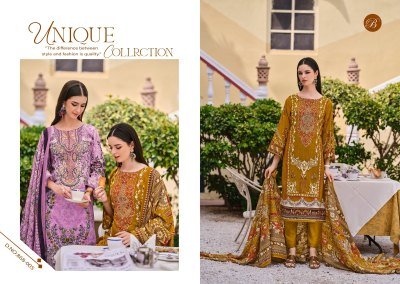 BelliZa Designer Studio Naira Vol 112 Unstitched Pure Cotton Suit Set with Exclusive Embroidery and Mal Mal Digital Dupatta Wholesale dress material catalogs