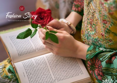 BelliZa Designer Studio Riwayat vol  13 Unstitched Premium Pure Viscose Rayon Digital Print Set with Heavy Self Embroidery And Pure Mal Mal Cotton Dup dress material catalogs